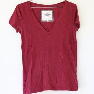 Maroon Abercrombie & Fitch V Neck